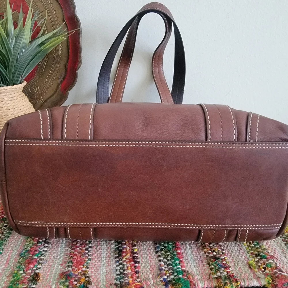 Coach Brown Leather Tote Bag Vintage Purse Boho